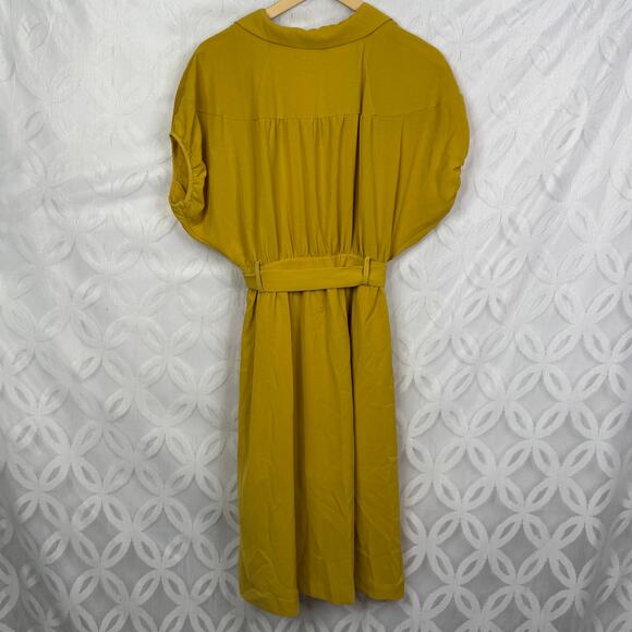 Chriselle Lim x J.O.A Roman Gold Baggy Midi Pocket Shirtdress Size XS - Picture 11 of 13